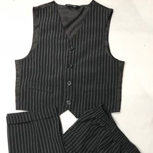 Boys 2pc Pin Striped Vest & Pants Set S4